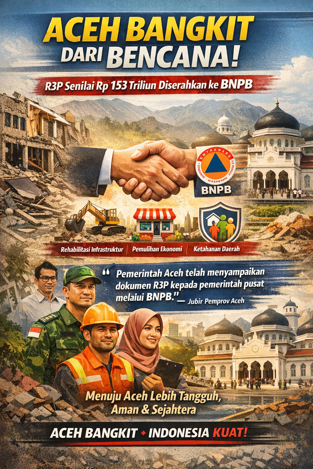 TNI Perkuat Pemulihan Aceh, Program R3P Rp153 Triliun Jadi Fondasi Bangkit Pascabencana