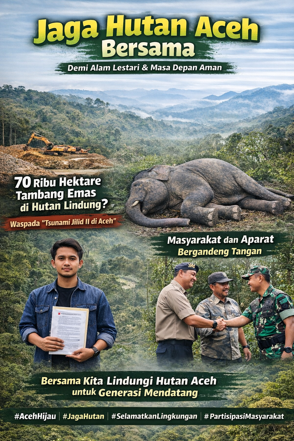 Aceh Hijau Harga Mati Pemerintah dan Masyarakat Bersatu Jaga Hutan dari Ancaman Tambang dan Konflik Satwa