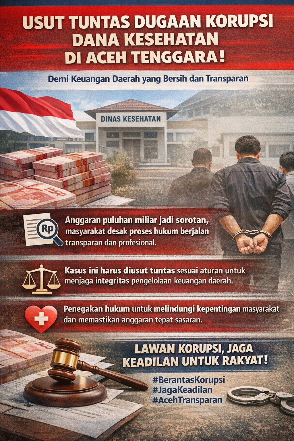 Penguatan Penegakan Hukum Jadi Harapan Publik: Dugaan Korupsi Dinkes Aceh Tenggara Dorong Pemerintah Tegakkan Transparansi Anggaran Kesehatan