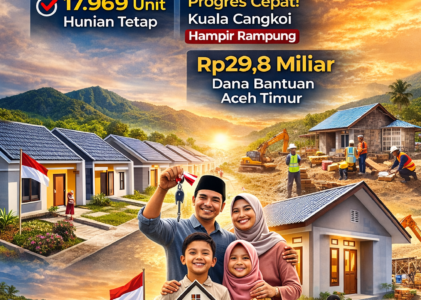 Aceh Bangkit Ribuan Hunian Tetap Dikebut Demi Masa Depan Korban Bencana