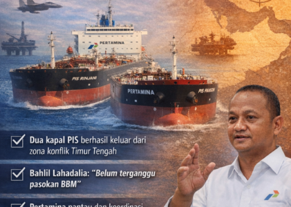Dua Kapal Pertamina Keluar dari Zona Konflik Timur Tengah, Pasokan BBM Indonesia Dipastikan Aman