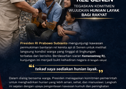Prabowo Tinjau Bantaran Rel Senen, Negara Hadir Bawa Solusi Hunian Layak untuk Warga