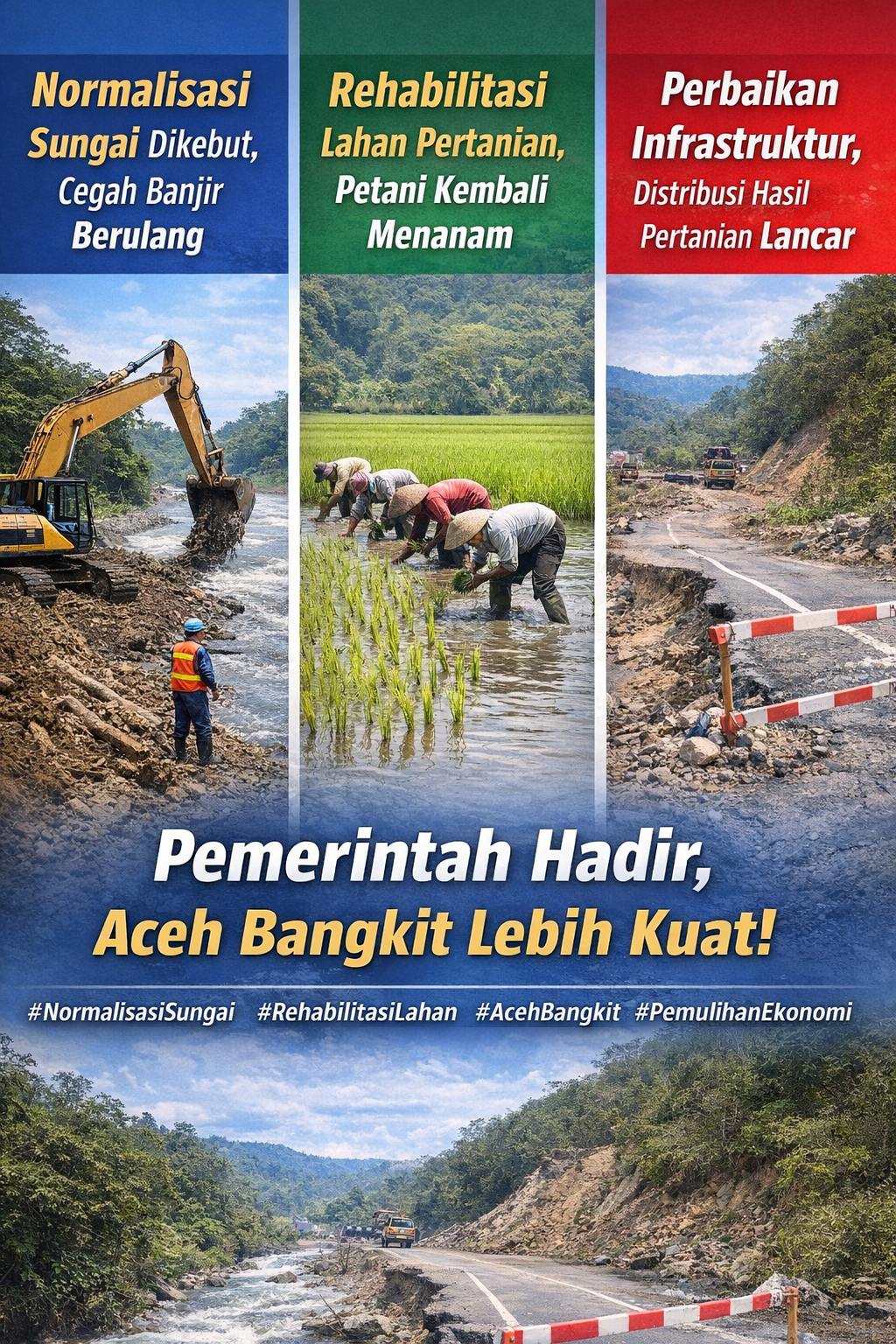 Normalisasi Sungai dan Rehabilitasi Lahan Dipercepat, Pemerintah Pastikan Pemulihan Ekonomi Aceh Berjalan Terukur