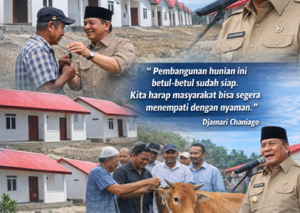 Pemerintah Resmikan 104 Hunian Tetap dan Salurkan Bantuan Sapi Meugang untuk Warga Aceh Utara