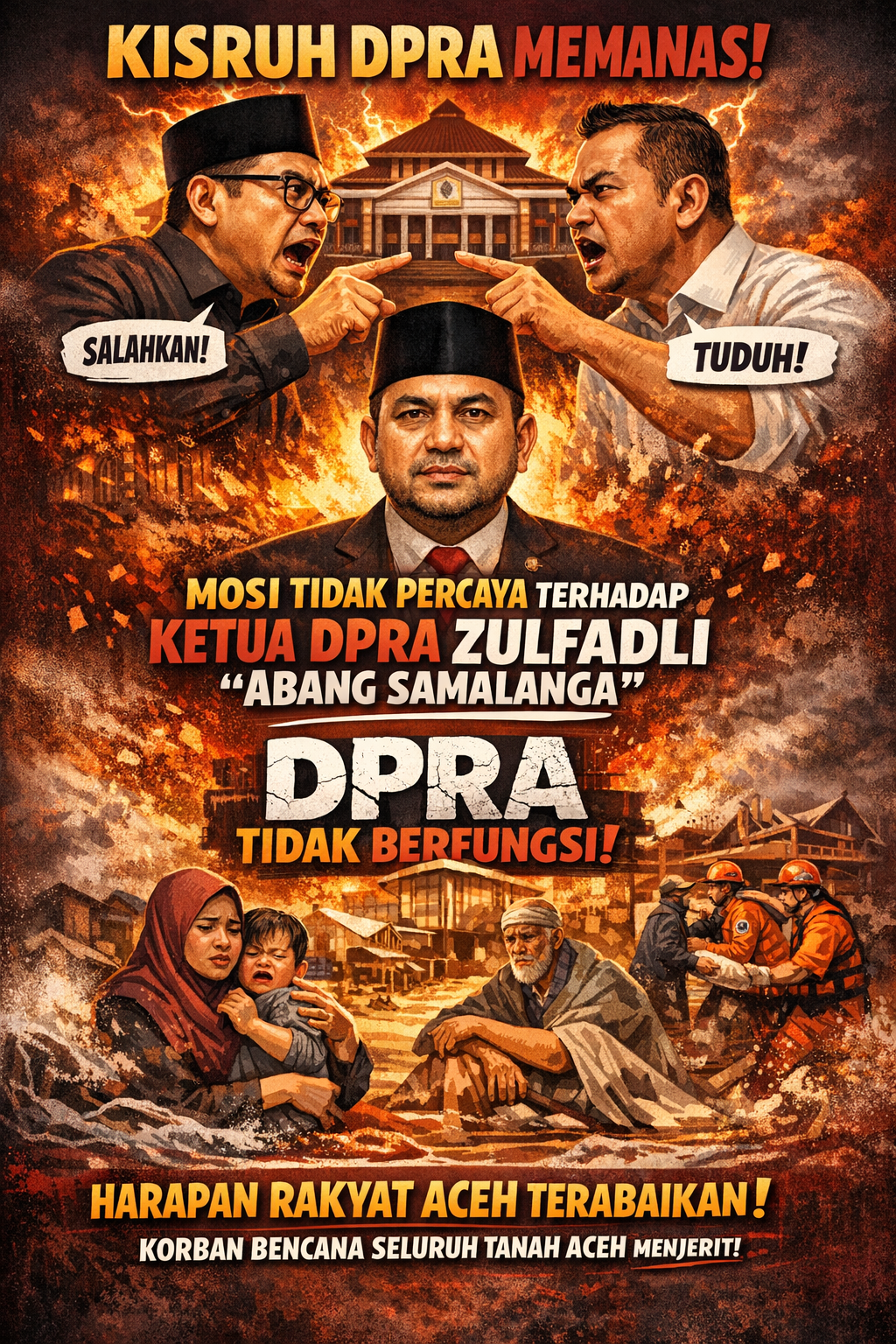 Isu Mosi Tak Percaya Guncang DPRA, Kinerja Dipertanyakan di Tengah Harapan Korban Bencana Aceh