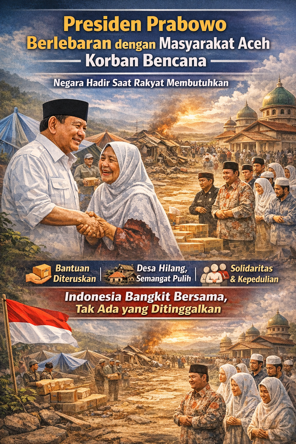 Presiden Prabowo Subianto Lebaran di Aceh, Tegaskan Negara Hadir untuk Korban Bencana