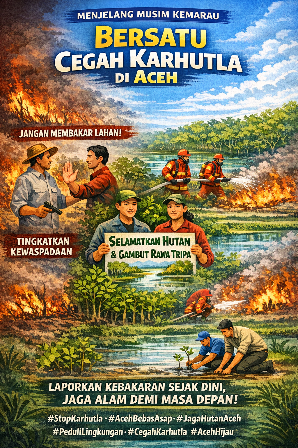 Peran Masyarakat Jaga Lingkungan dan Cegah Kebakaran Lahan di Aceh Semakin Menguat