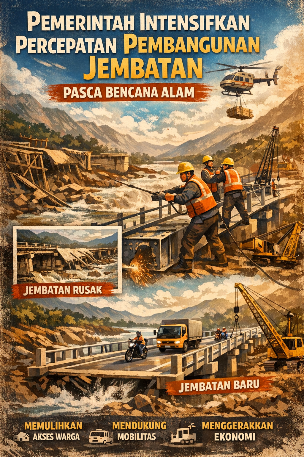 Pemerintah Intensifkan Percepatan Pembangunan Jembatan di Aceh, Akses Warga Dipulihkan Bertahap