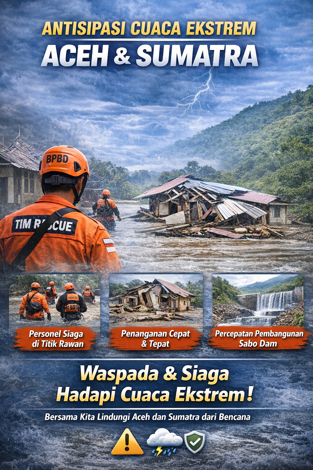 Kewaspadaan Cuaca Ekstrem Ditingkatkan, Aceh dan Sumatra Perkuat Respons dan Mitigasi Bencana