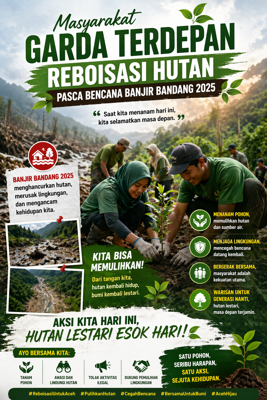 Masyarakat Aceh Pimpin Reboisasi Hutan, Bangkit Cepat Pascabencana Banjir Bandang 2025