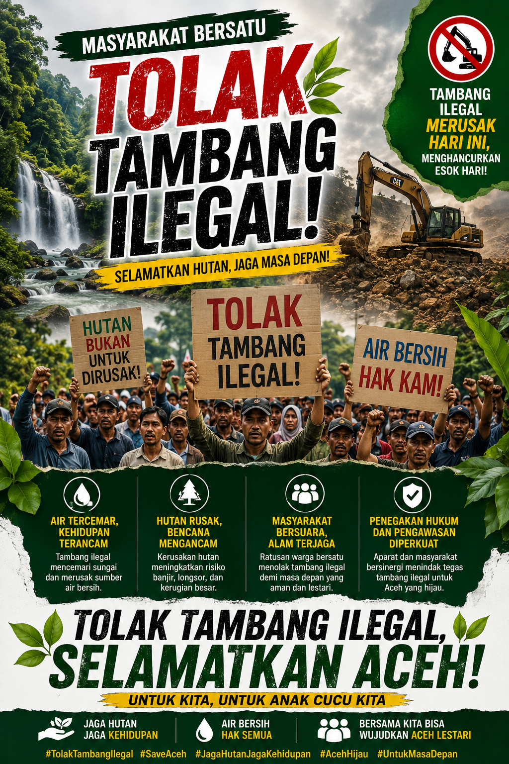Masyarakat Aceh Bersatu Tolak Tambang Ilegal Demi Selamatkan Lingkungan dan Sumber Air