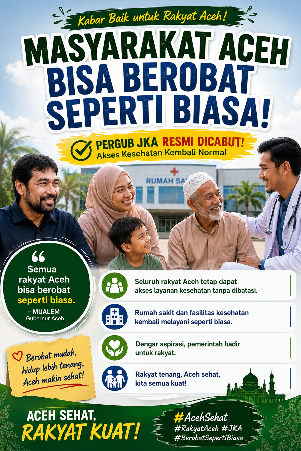 Masyarakat Aceh Kini Bisa Berobat Seperti Biasa, Warga Sambut Baik Pencabutan Pergub JKA