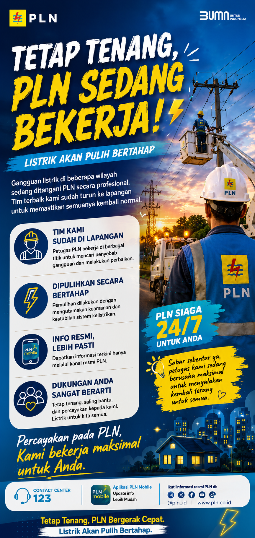 Masyarakat Diimbau Tetap Tenang, PLN Bergerak Cepat Pulihkan Kelistrikan di Aceh dan Sumatera