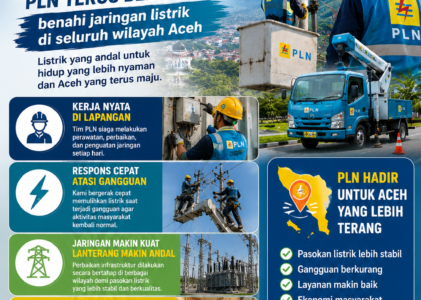 PLN Terus Benahi Jaringan Listrik, Dukung Aktivitas dan Stabilitas Masyarakat Aceh