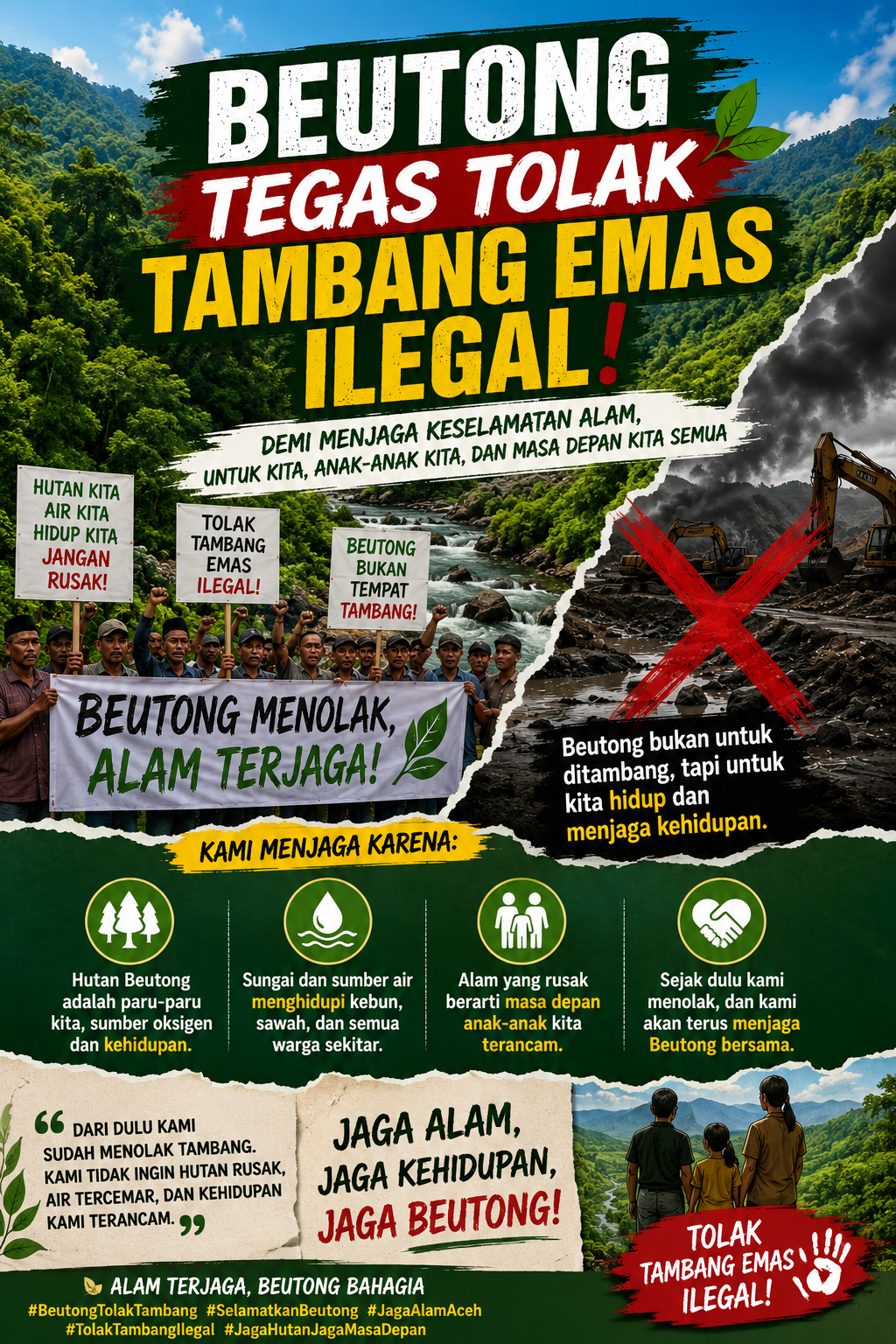 Masyarakat Beutong Tegas Tolak Tambang Emas Ilegal Demi Jaga Alam dan Masa Depan Aceh