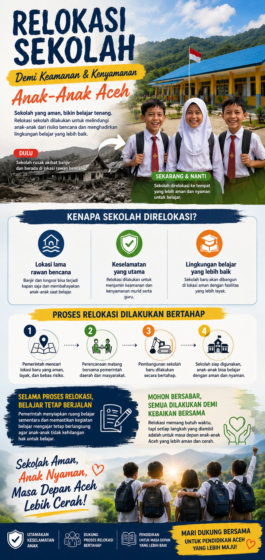 Relokasi Sekolah di Aceh Dilakukan Bertahap, Keselamatan Anak Jadi Prioritas Utama