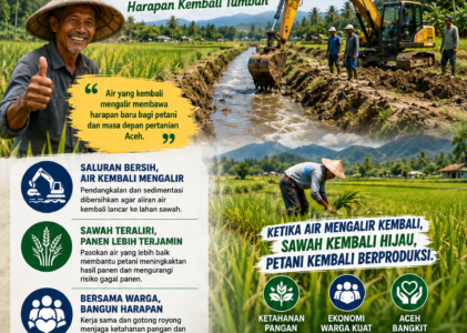 Irigasi Kembali Mengalir, Petani Aceh Tamiang Punya Harapan Baru Usai Bencana