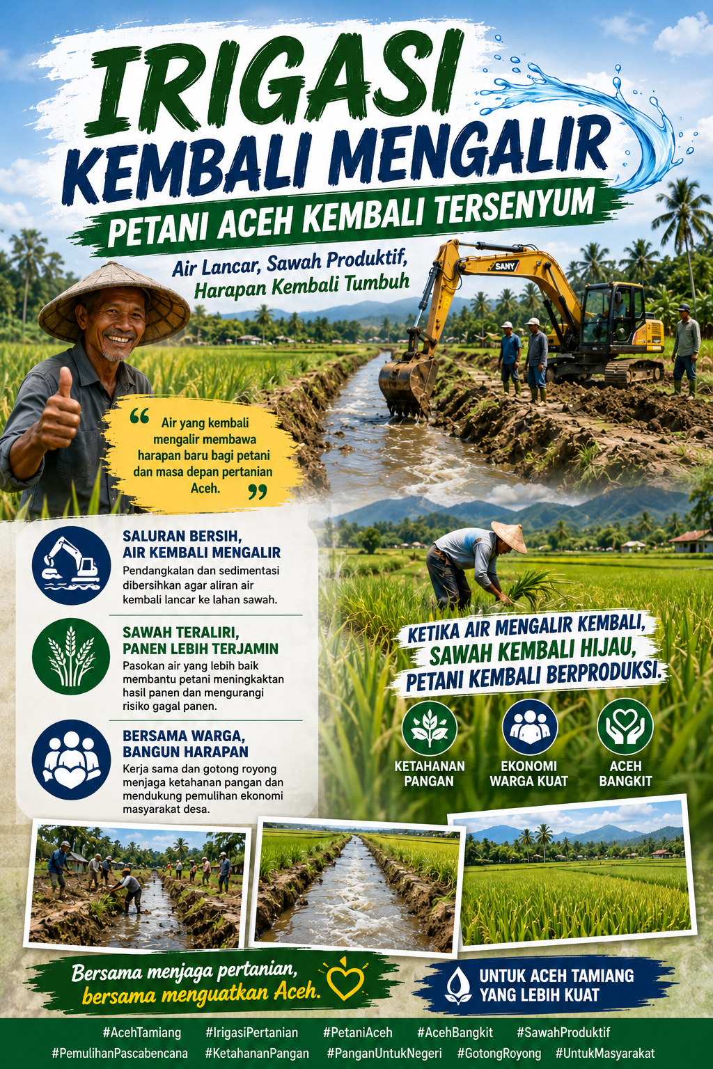 Irigasi Kembali Mengalir, Petani Aceh Tamiang Punya Harapan Baru Usai Bencana