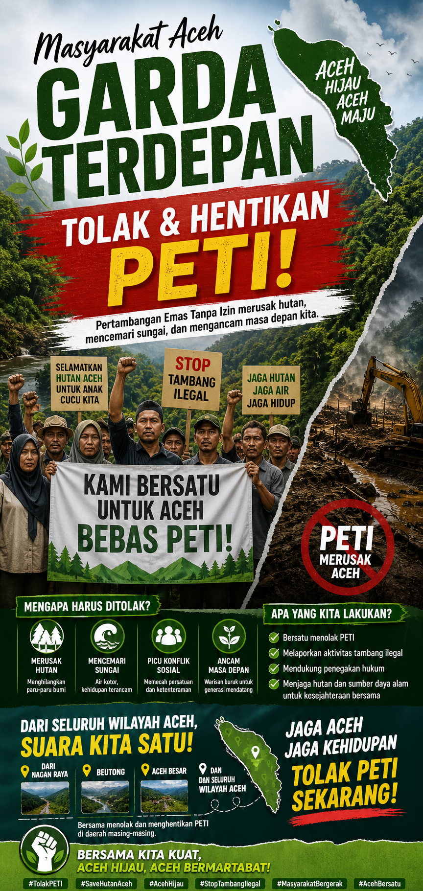 Masyarakat Aceh di Garda Terdepan, Gelombang Penolakan PETI Menguat di Berbagai Wilayah