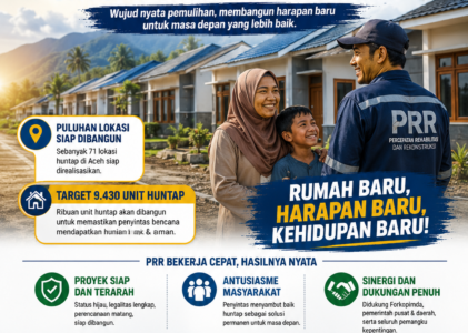 PRR Percepat Pembangunan Huntap di Aceh, Ribuan Penyintas Segera Dapat Hunian Layak