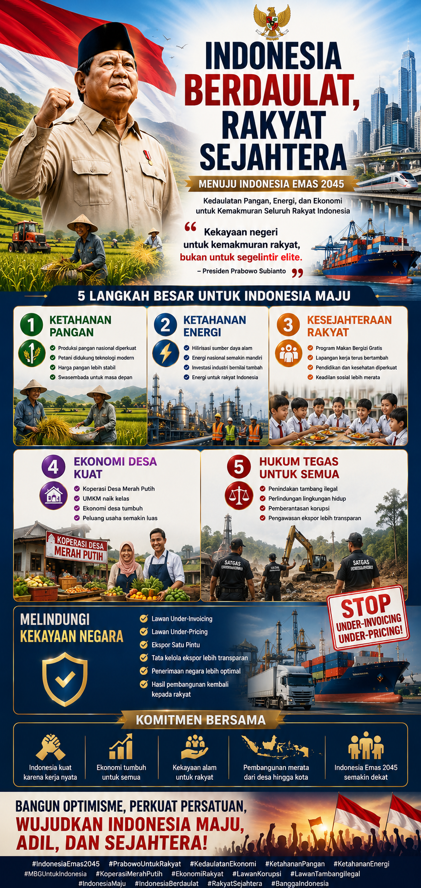 Negara Perkuat Kedaulatan Ekonomi, Pangan, dan Energi untuk Wujudkan Indonesia Emas 2045