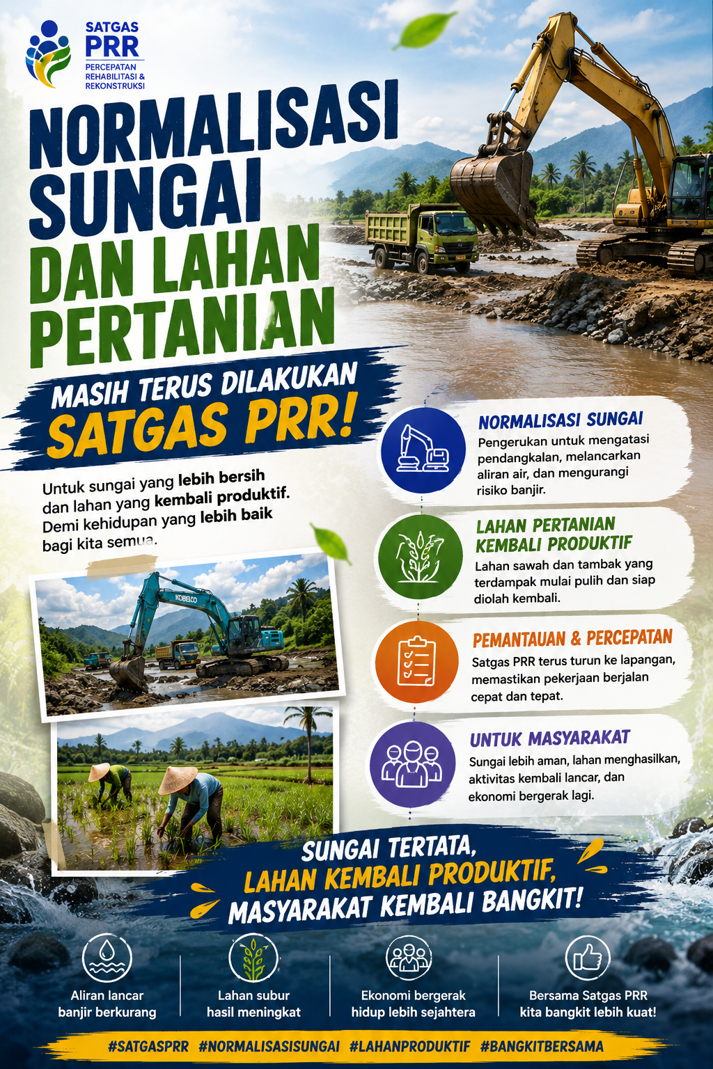 Normalisasi Sungai dan Lahan Pertanian Terus Berjalan, Warga Mulai Rasakan Dampaknya