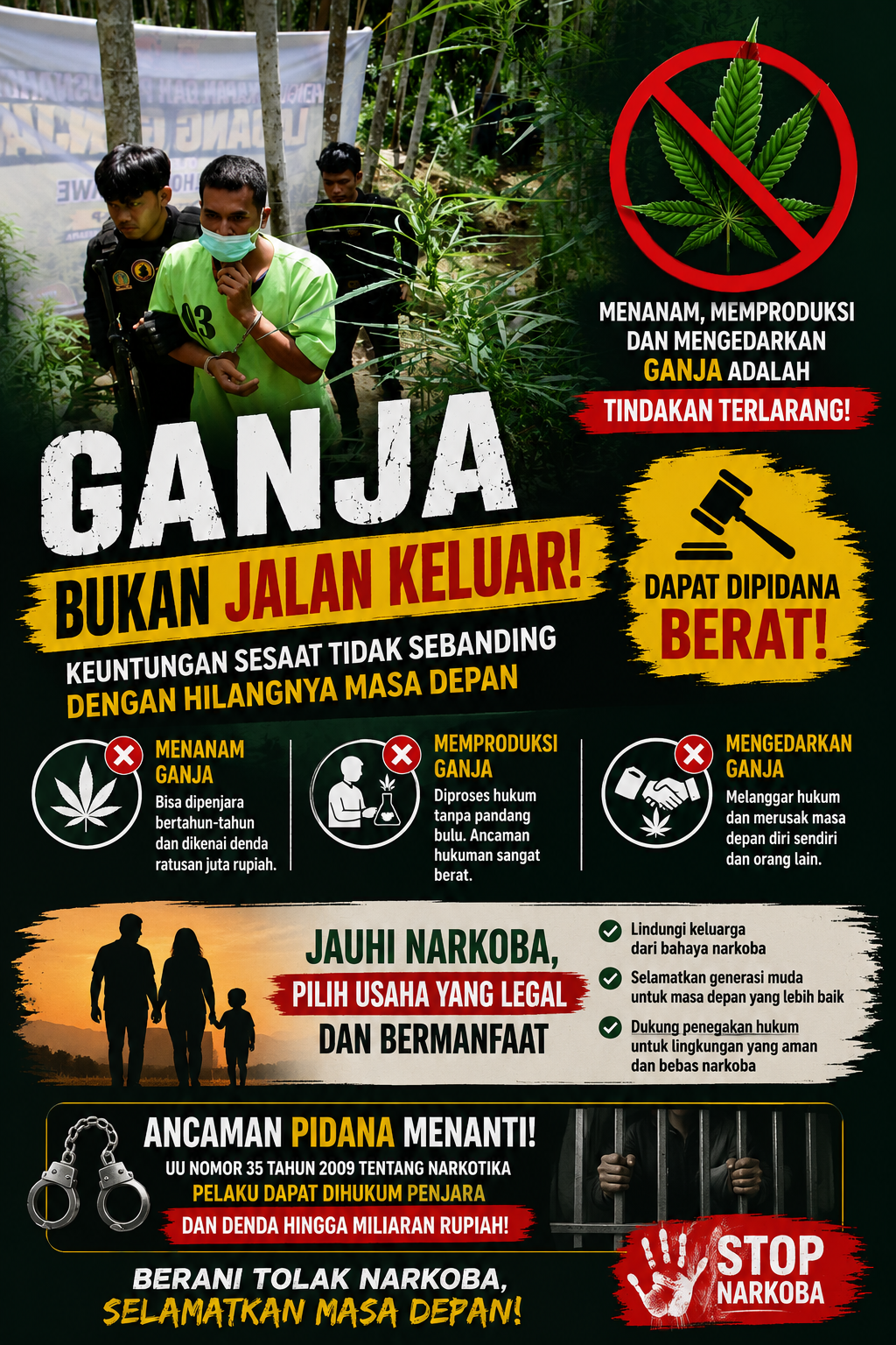 Nekat Tanam Ganja? Siap-siap Penjara! 2 Hektare Ladang di Aceh Utara Berhasil Dimusnahkan