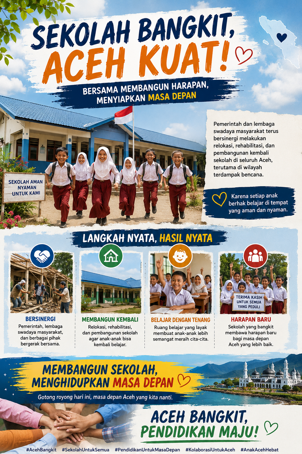 Sekolah di Aceh Terus Bangkit, Kolaborasi Pemerintah dan Lembaga Sosial Jaga Masa Depan Anak-Anak
