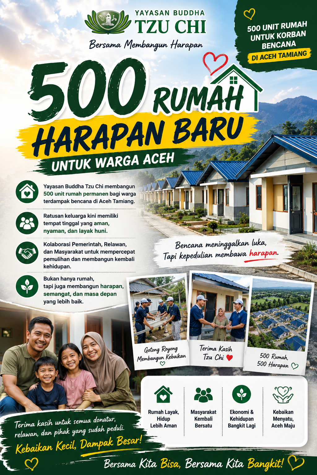 500 Rumah Permanen Tzu Chi Hadirkan Harapan Baru bagi Korban Bencana Aceh