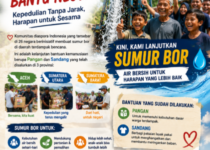 Dari 26 Negara, Diaspora Indonesia Lanjutkan Bantuan Bencana Lewat Sumur Bor di Aceh