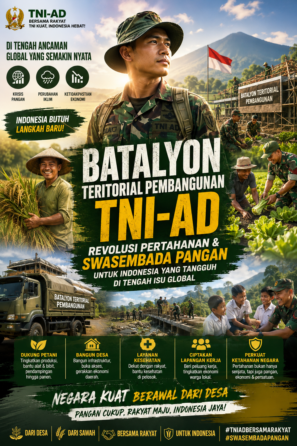 Batalyon Teritorial Pembangunan TNI AD, Langkah Baru Perkuat Pertahanan dan Ketahanan Pangan di Tengah Tantangan Global