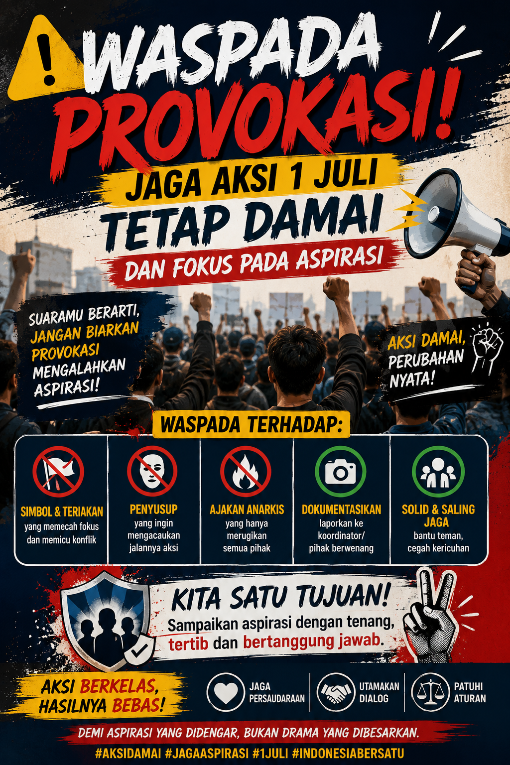 Waspada Provokasi, Jaga Aksi 1 Juli Tetap Damai dan Fokus pada Aspirasi