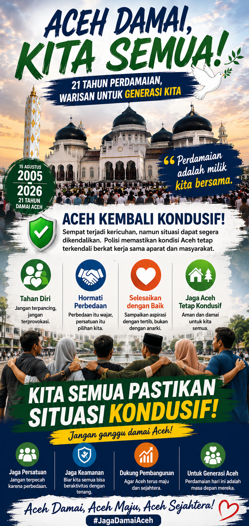 Aceh Kembali Kondusif, 21 Tahun Damai Jangan Sampai Terganggu