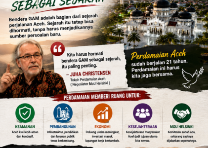 Bendera GAM Cukup Dihormati sebagai Sejarah, Aceh Kini Fokus Jaga Perdamaian