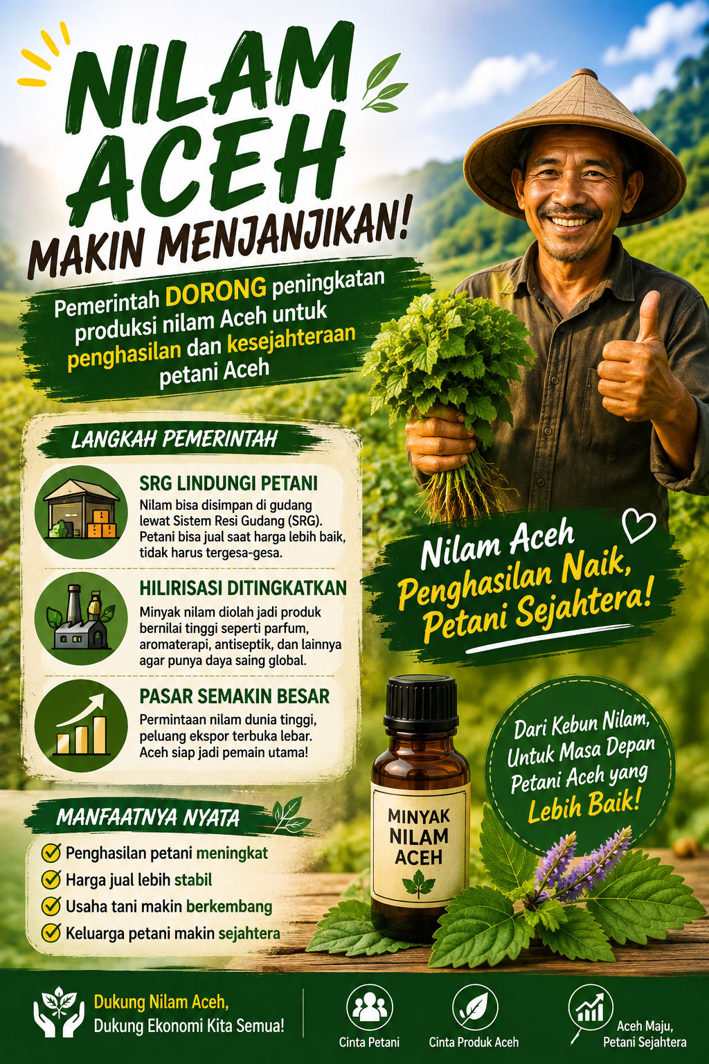 Nilam Aceh Naik Kelas, Petani Didorong Makin Sejahtera