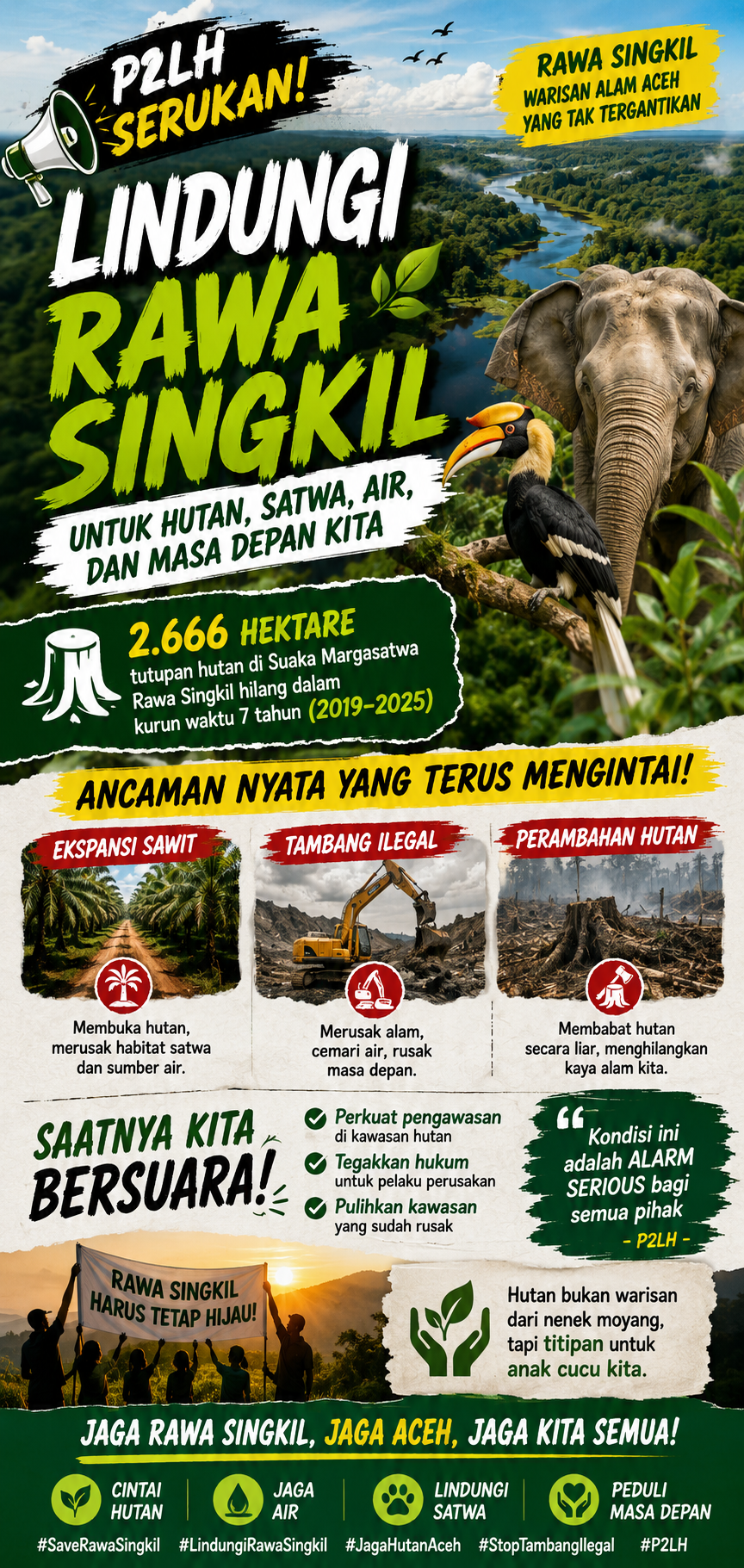 P2LH Ajak Jaga Rawa Singkil dari Sawit dan Tambang Ilegal