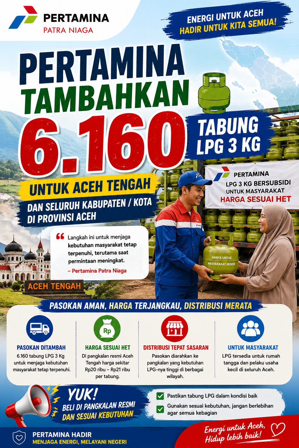 Pertamina Tambah Pasokan LPG, Warga Aceh Tak Perlu Khawatir Gas Langka