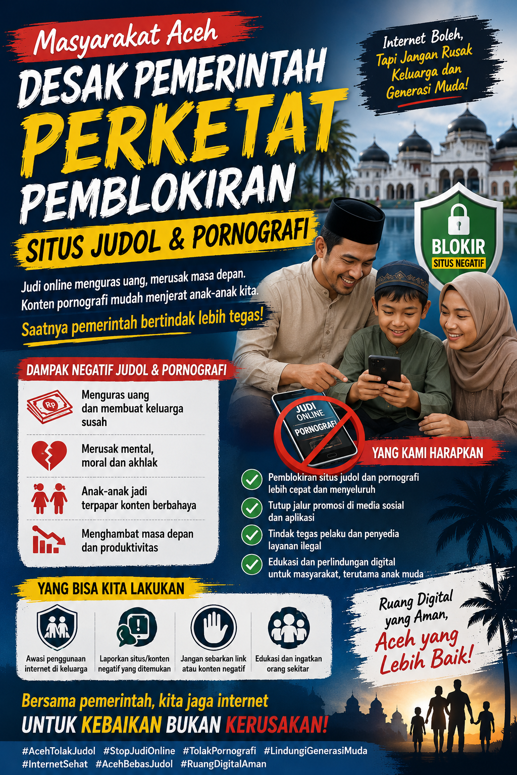 Masyarakat Aceh Desak Pemerintah Perketat Pemblokiran Situs Judol dan Pornografi