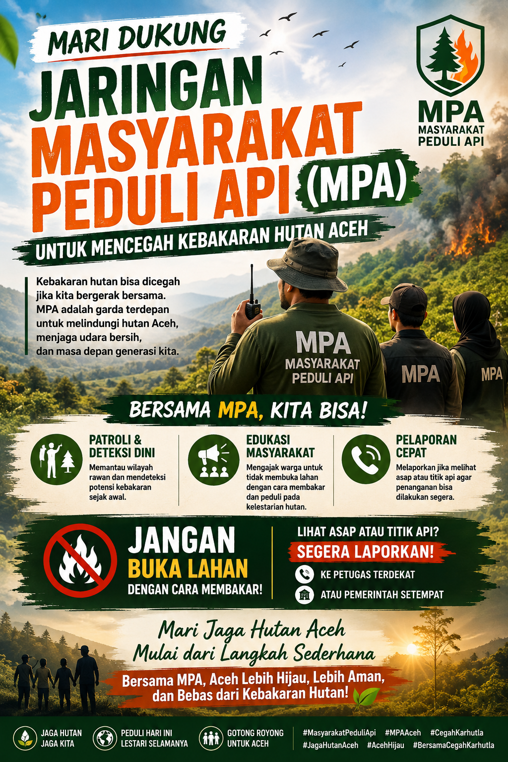 Jaga Hutan Aceh Tetap Hijau, Saatnya Dukung Jaringan Masyarakat Peduli Api