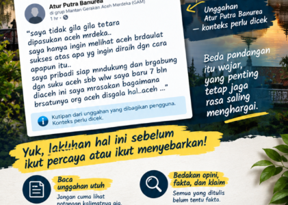 Narasi Aceh di Media Sosial Ramai, Konteks Perdamaian Jangan Sampai Terlewat
