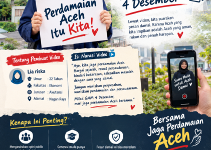 Mahasiswi UTU Ajak Generasi Muda Jaga Perdamaian Aceh Jelang 4 Desember