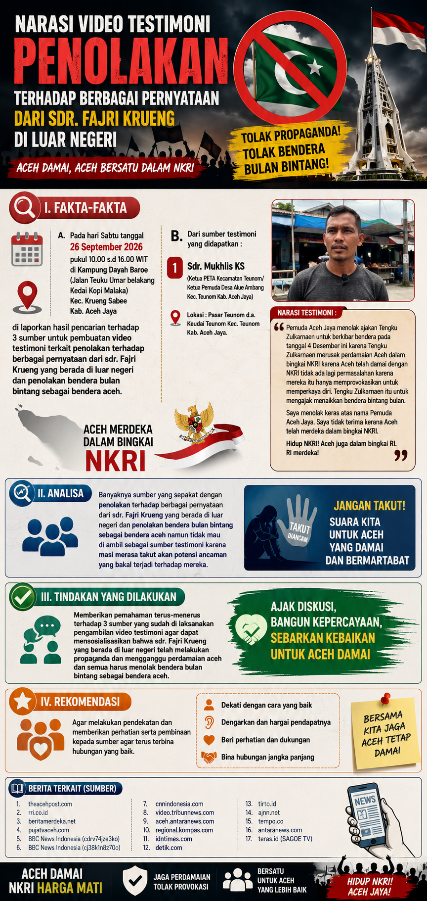 Pemuda Aceh Jaya Sampaikan Sikap soal Polemik Bendera Bulan Bintang, Harapkan Perdamaian Tetap Terjaga