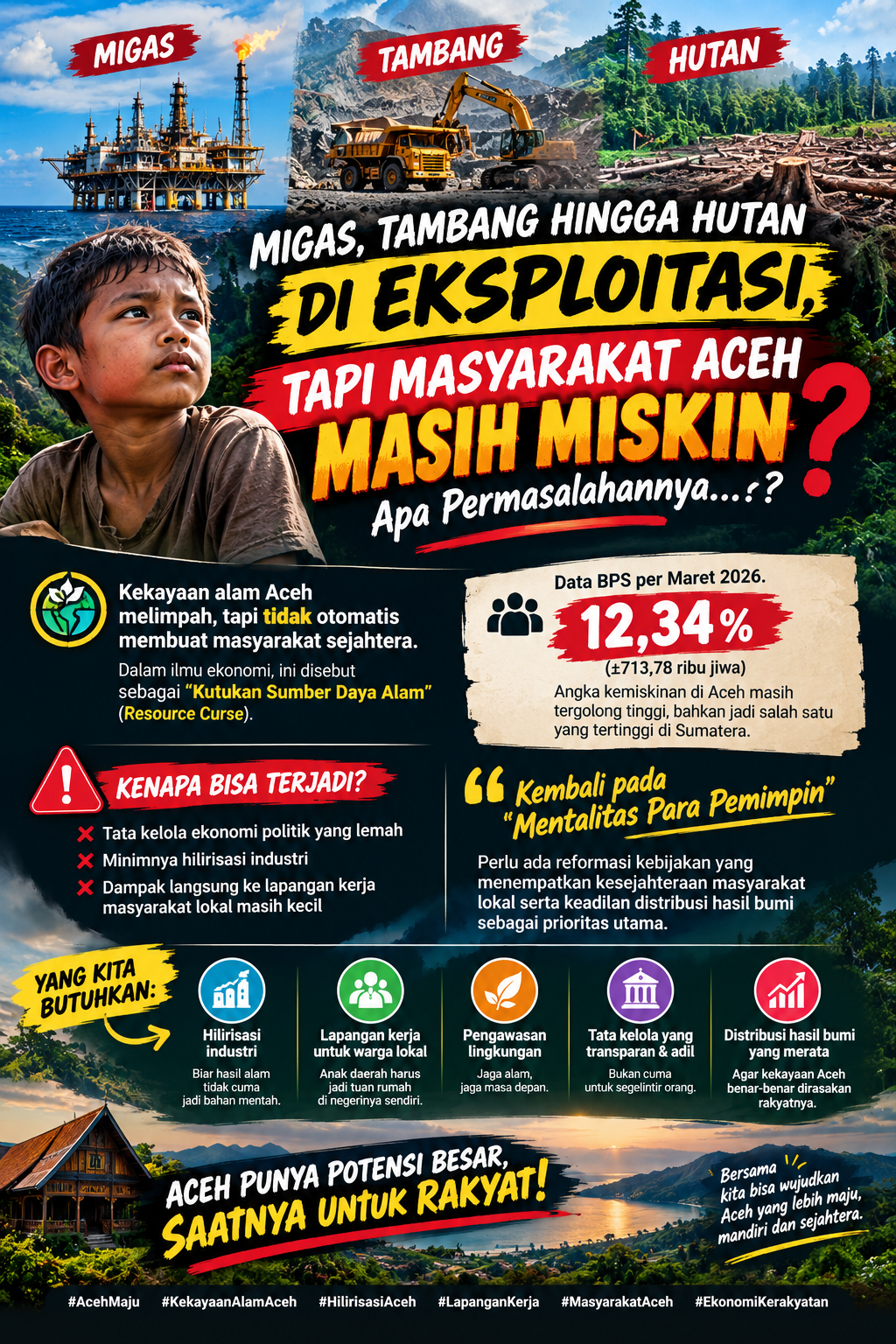 Aceh Kaya Sumber Daya, Tantangannya Bukan Sekadar Eksploitasi tetapi Bagaimana Manfaatnya Kembali ke Rakyat