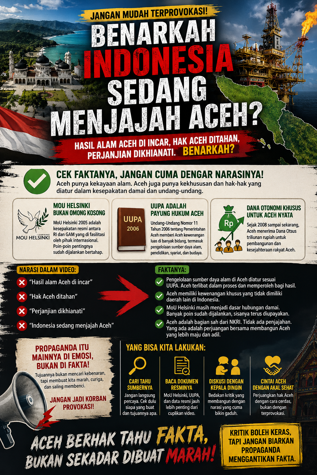 Benarkah Indonesia Sedang Menjajah Aceh? Cek Dulu Soal Hasil Alam, Hak Aceh dan MoU Helsinki