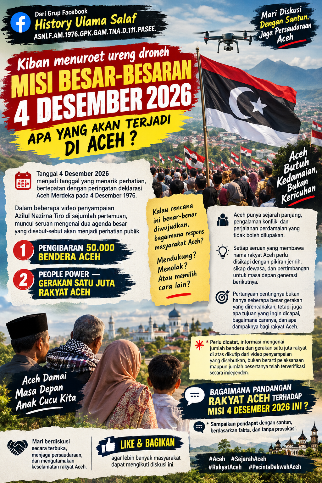 Jelang 4 Desember 2026, Seruan 50.000 Bendera dan Gerakan Satu Juta Rakyat Aceh Jadi Sorotan