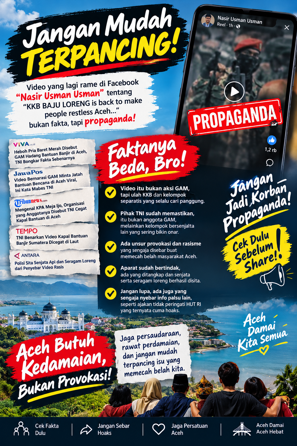 Jangan Asal Percaya Video Viral, Jaga Damai Aceh dari Narasi yang Bikin Resah