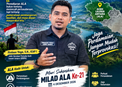 Firdaus Yoga Suarakan Aspirasi Pemekaran ALA, Ajak Masyarakat Jaga Perdamaian Aceh