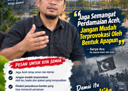 Dari Pengalaman Kelam, Surya Aca Ajak Warga Aceh Jaga Perdamaian