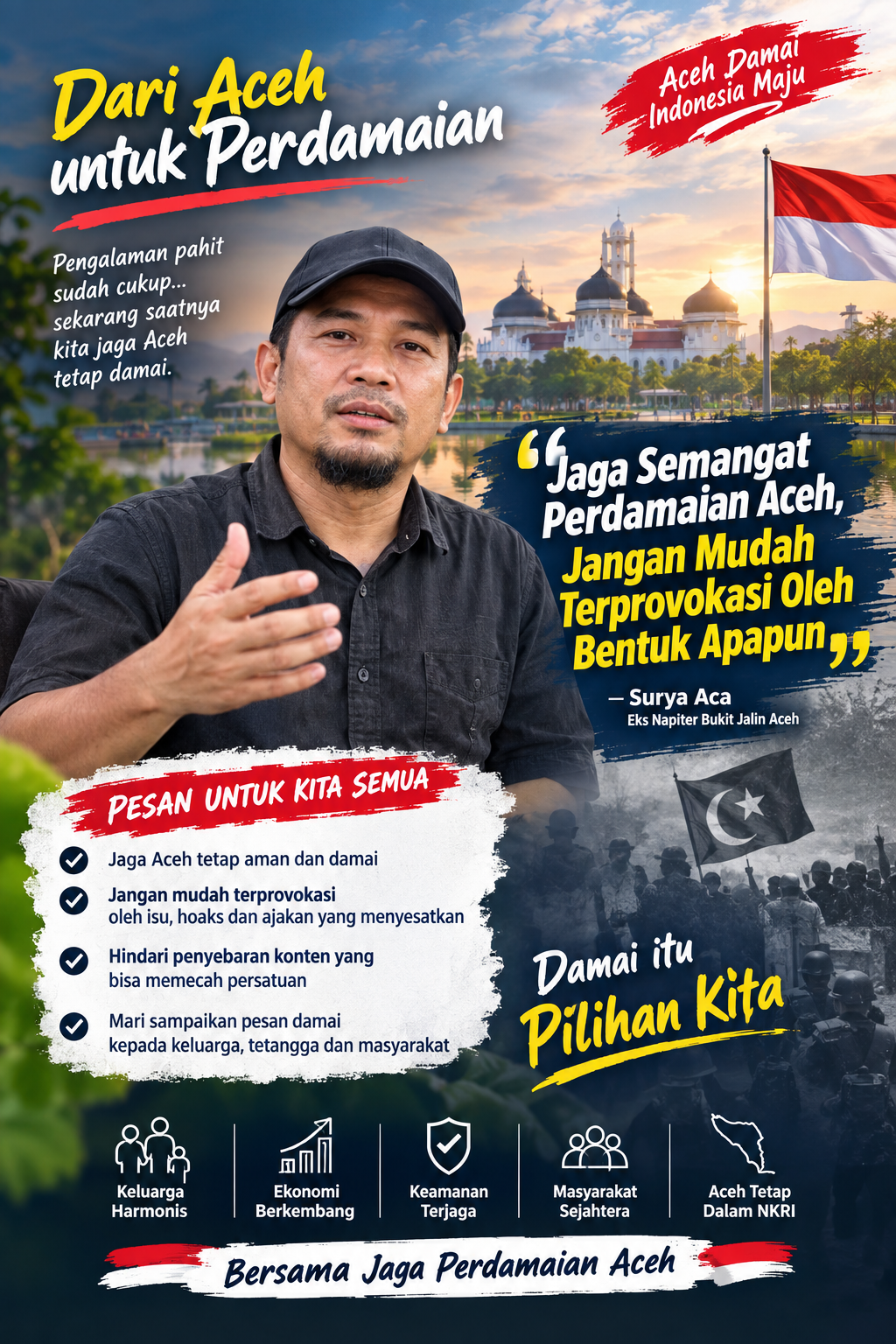 Dari Pengalaman Kelam, Surya Aca Ajak Warga Aceh Jaga Perdamaian