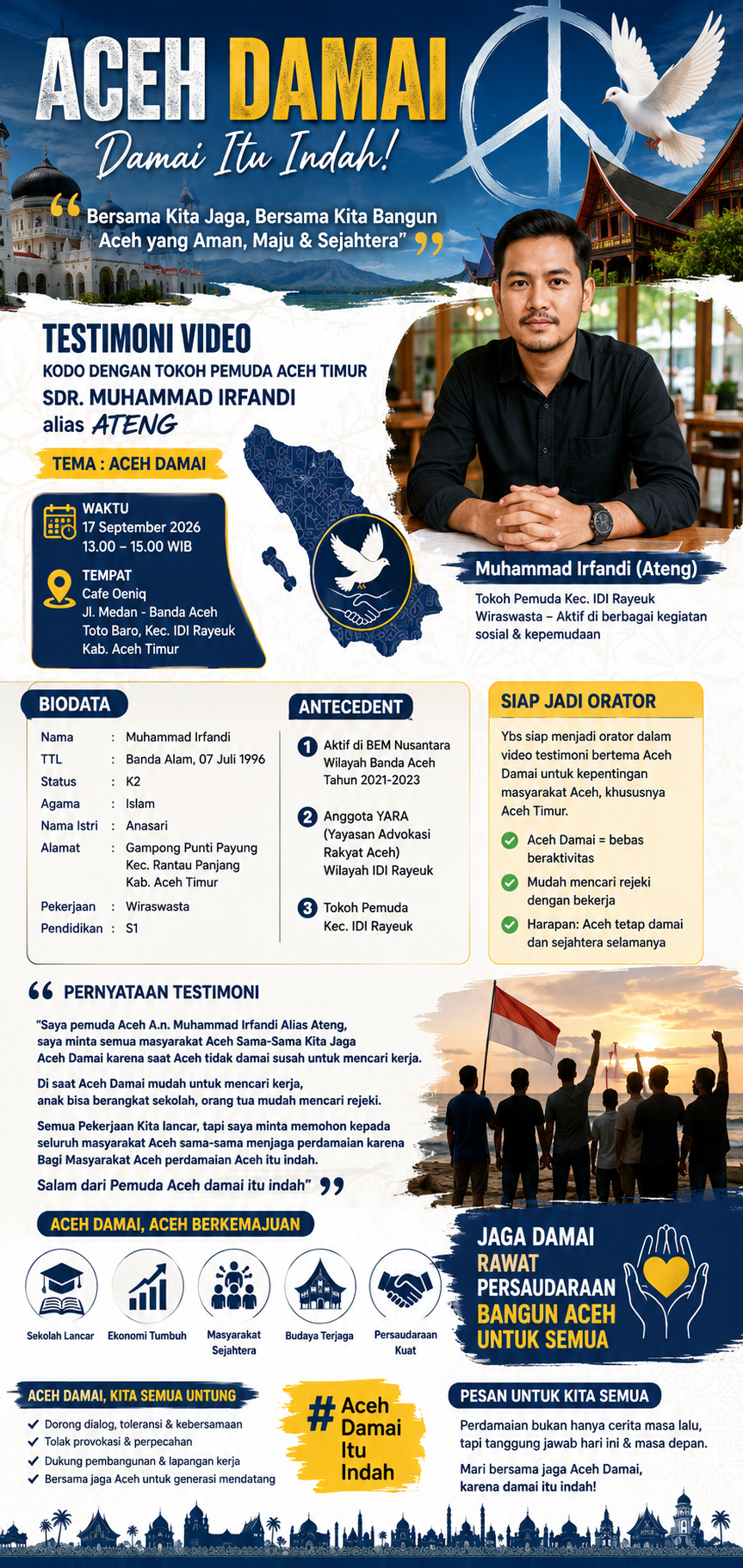 Pemuda Aceh Timur Ajak Masyarakat Jaga Perdamaian demi Masa Depan yang Lebih Baik